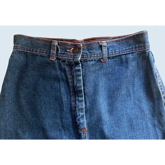 Vintage JONI BLAIR Of California Denim Front Slit Skirt 80s / 90s Sz 27 - Picture 4 of 8